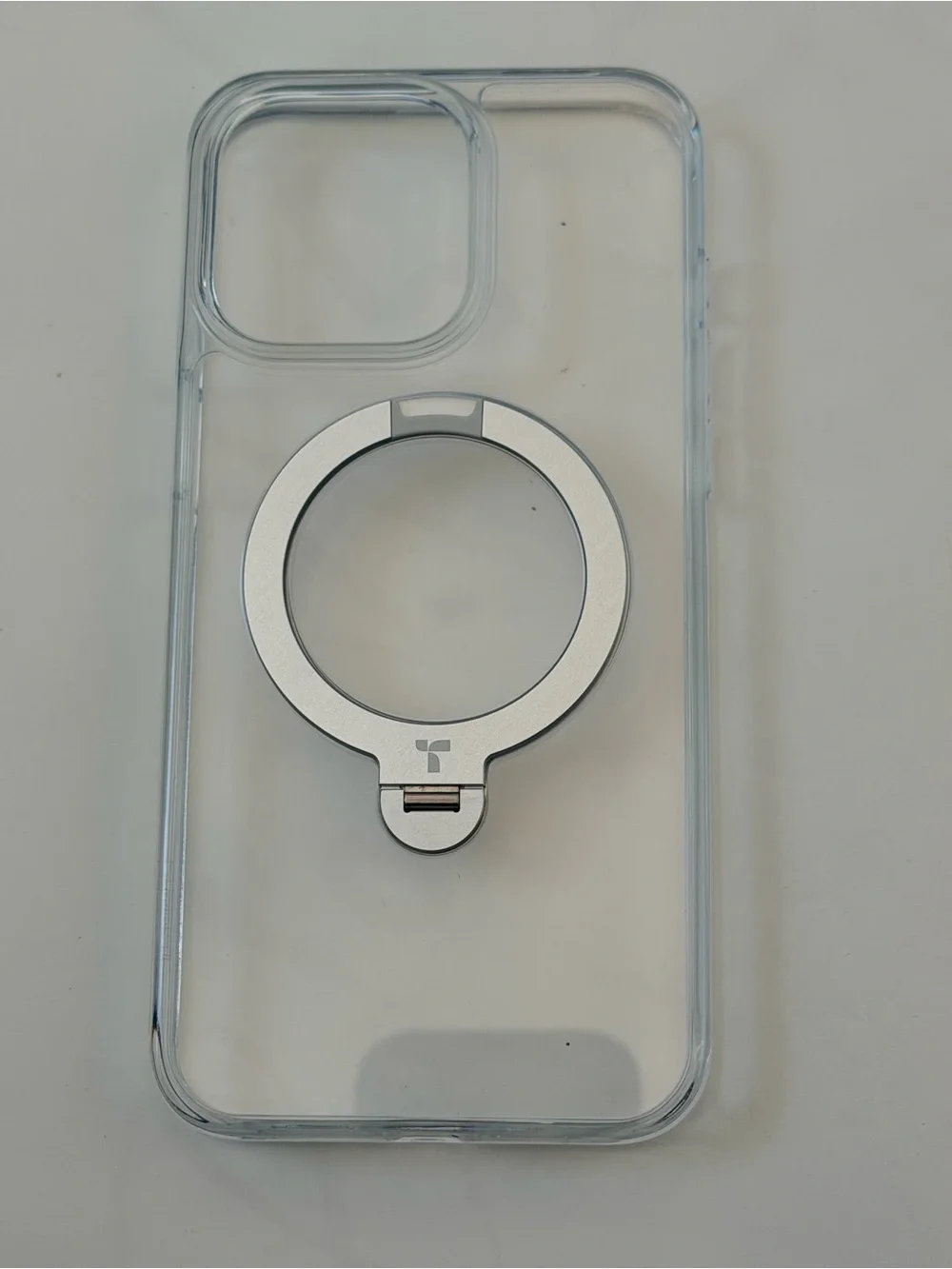 iPhone 15 pro Max case Clear Phone Case with Silver Magnetic Ring